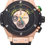 Hublot Big Bang Unico Bi-Retrograde Chrono King  Gold Case Black Rubber Strap  622772