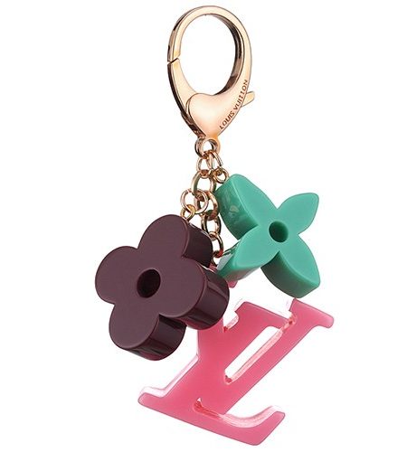 Louis Vuitton Replica Pink/Green/Purple Monogram Cutwork Rose-Gold Bag Charm