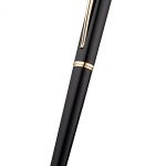 Bvlgari Gold Rimmed Black Ballpoint Pen With Bvlgari Engraved Cap