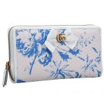 Gucci Blue Flower Print Canvas Zip Around Wallet 18927137