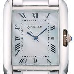 Cartier Tank Anglaise 30mm White Dial Stainless Steel Case Two Tone Bracelet