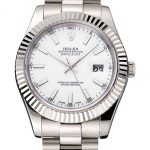 Swiss Rolex Datejust White Dial Stainless Steel Case And Bracelet
