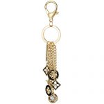 Louis Vuitton black monogram multi chain gold bag charm 700822