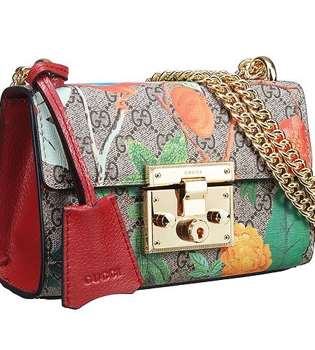 Gucci Tian Padlock Shoulder Bag With Red Leather Trim 18927108