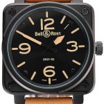 Bell and Ross BR 01-92 Black Dial Black Case Brown Leather Strap