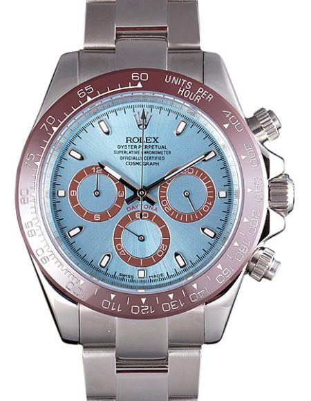 Rolex Daytona Ice Blue Dial Brown Bezel Stainless Steel Bracelet 621572