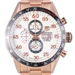 Tag Heuer Carrera Rose Gold Bracelet White Dial 801442