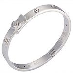Cartier Replica Screwhead Engraving Sterling Silver Bangle Bracelet