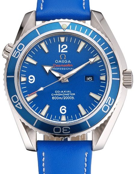 Omega Seamaster Planet Ocean Blue Dial Blue Leatherl Bracelet  622538