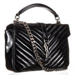 Saint Laurent College Monogram Patent Leather Medium Black Bag 18927010