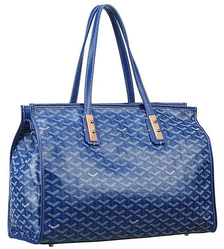 Goyard Sac Marquises Zippered Blue Tote Bag 18927354