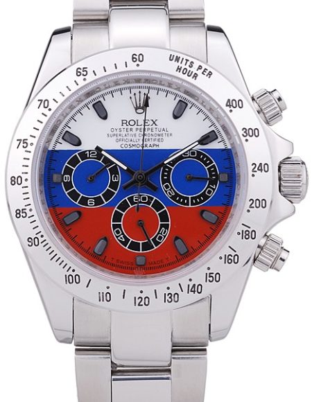 Rolex Cosmograph Daytona Silver Bracelet Russian Flag Dial 7473