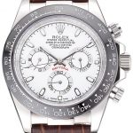 Rolex Cosmograph Daytona Stainless Steel  Case White Dial Brown Leather Bracelet   622631