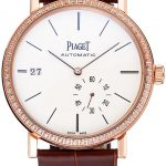 Piaget Altiplano Diamond Gold Case White Dial Brown Leather Bracelet  622627