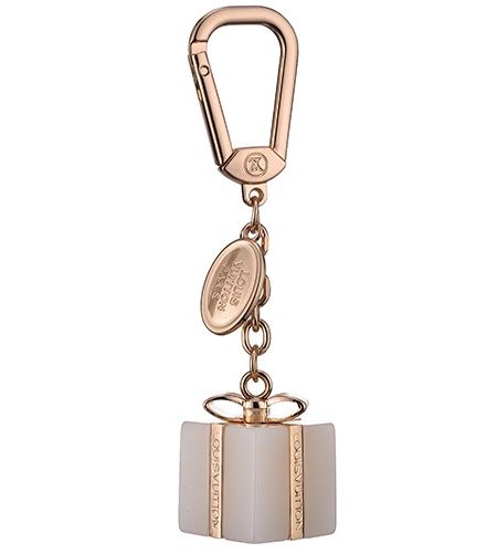 Louis Vuitton Replica White Ceramic & Rose-Gold Gift Box Bag Charm