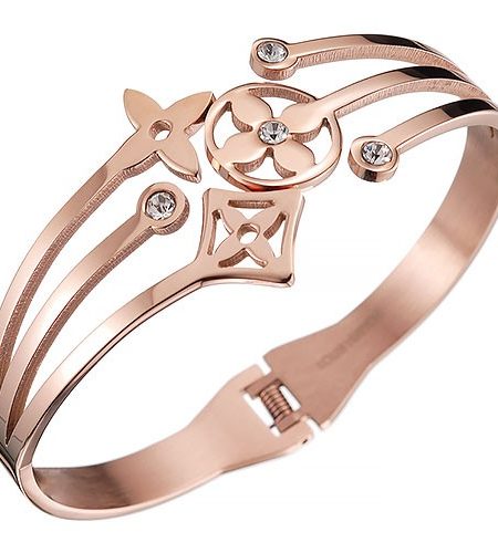 Louis Vuitton Monogram Flowers Rose Gold Bracelet 700597