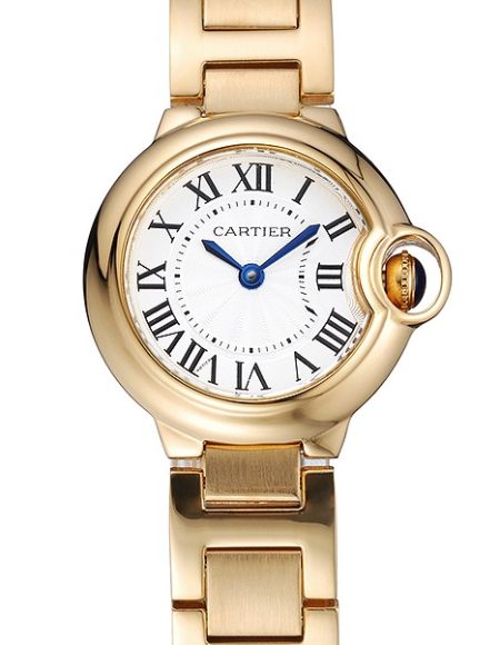 Cartier Ballon Bleu White Dial Yellow Gold Stainless Steel Bracelet 1454191