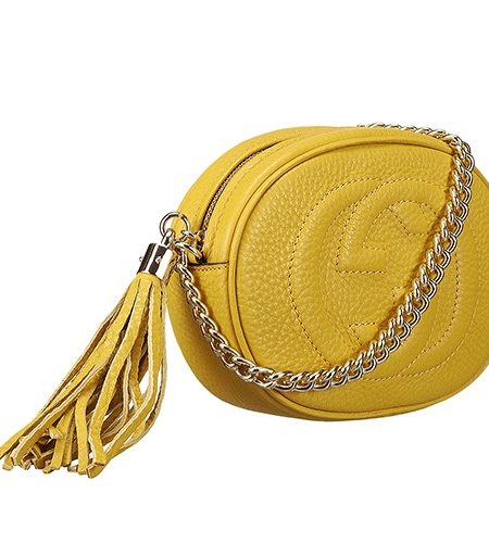Gucci Soho Leather Mini Chain Bag Yellow 607947