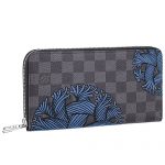 Louis Vuitton Damier Graphite Zippy Wallet Blue Ropes Pattern 18927254