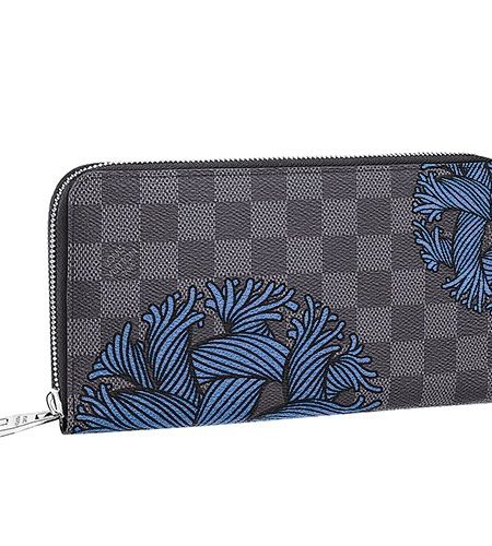 Louis Vuitton Damier Graphite Zippy Wallet Blue Ropes Pattern 18927254