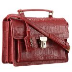 Saint Laurent High School Medium Crocodile Leather Bag Dark Red