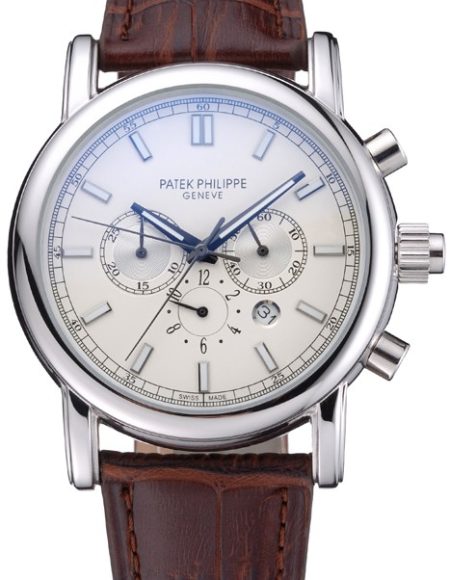 Patek Philippe Grand Complications Perpetual Calendar Stainless Steel Case White Dial Silver Chronograph 622264