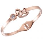 Hermes Horse Motif Metal Rose Gold Bangle 700616
