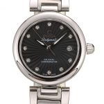 Omega DeVille Ladymatic Stainless Steel Strap Black Dial
