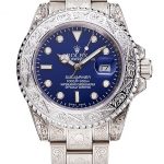 Swiss Rolex Submariner Skull Limited Edition Blue Dial White Case And Bracelet 1454094