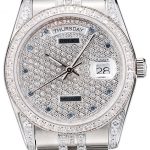 Rolex DayDate Diamond Plated Stainless Steel Bracelet Diamond Plated Dial 41985