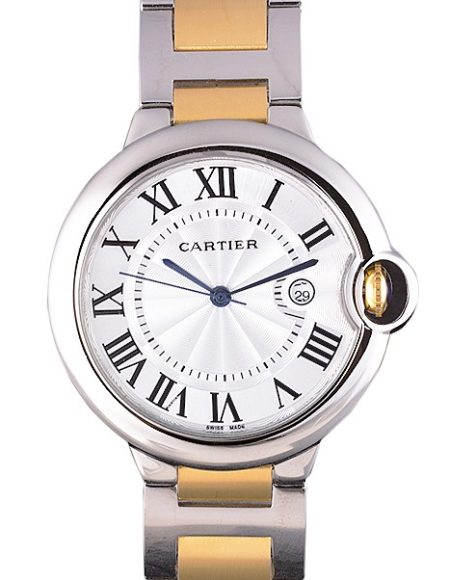 Cartier Ballon Bleu 42mm White Dial Stainless Steel Case Two Tone Bracelet