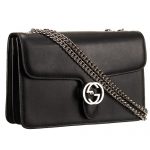 Gucci Interlocking Shoulder Bag Black