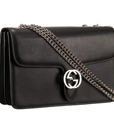 Gucci Interlocking Shoulder Bag Black