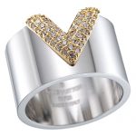 Louis Vuitton Essential V Strass Silver Ring 700742