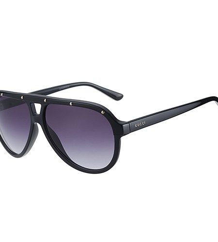 Gucci Stud Brow Aviator Black Sunglasses 308479