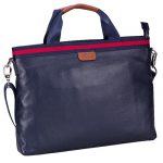 Gucci Web Navy Leather Top Handle Medium Messenger Bag