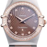 Omega Swiss Constellation Jewelry Diamond Case Radial Emblem Brown Dial  98117