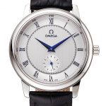 Omega De Ville Prestige Small Seconds Silver Dial Stainless Steel Case Black Leather Strap