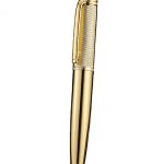 Cartier Gold Patterned Upper Body Gold Ballpoint Pen  622766