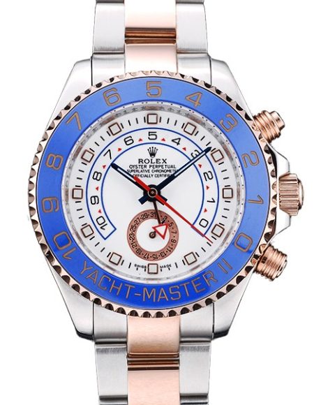 Rolex Yachtmaster Blue Ceramic Bezel White Dial Watch