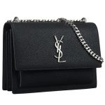 Saint Laurent Sunset Black Leather Medium Bag 18927392