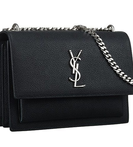 Saint Laurent Sunset Black Leather Medium Bag 18927392