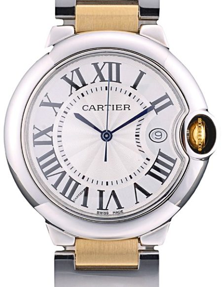 Cartier Ballon Bleu 38mm White Dial Stainless Steel Case Two Tone Gold Bracelet
