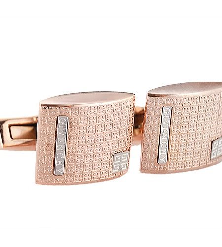 Givenchy Rose Gold Cufflinks With Silver Logo    700697