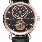 Vacheron Constantin Traditionnelle Tourbillon Black Dial Gold Case Black Leather Bracelet 1454060