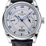 Patek Philippe Complications Chronograph White Dial Silver Case Black Leather Bracelet  1454237