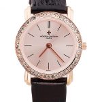 Vacheron Constantin Patrimony Diamond Rose Gold Dial Rich Maroon Leather Bracelet