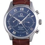 Omega DeVille Silver Bezel with Grey Dial and Brown Leather Strap  621567