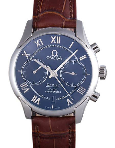 Omega DeVille Silver Bezel with Grey Dial and Brown Leather Strap  621567
