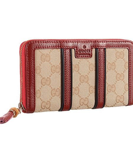 Gucci Vintage Web GG Canvas Wallet Red